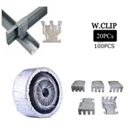 (100pcs,20pcs) W clip Double furring clip wclip Metal furring wall clip for Ceiling Work C-Channel F