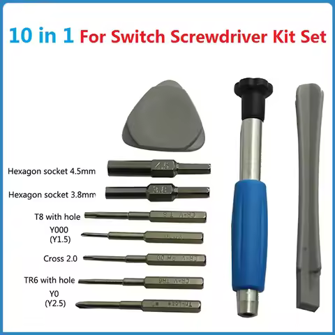 1Set 10in1 For Nintendo Switch Screwdriver Kit Repair Tools For Switch PSP GBA DS 3DS XL 3.8 4.5 TR6