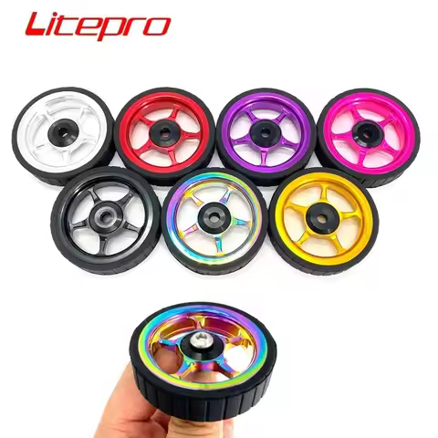 New Litepro Easywheel For Brompton Rear Cargo Racks Easy Wheel Widening And Thickening Non-slip Easy