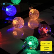 Waterproof 8 Modes Solar Charging Led String Crystal Ball Auto Light Outdoor Indoor Decoration 太阳能挂灯