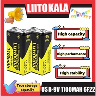 LiitoKala USB-9V 1100mAh  li-ion Rechargeable Battery Type-C USB 6F22 9V Battery for RC Helicopter M