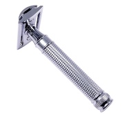 Double Edge Safety Razor With Long Handle (Blue) (Chrome Laser 3D Diamond) Edwin Jagger Double Edge
