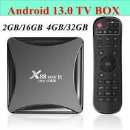 X88 Mini 13 Android 13.0 TV Box RK3528 Quad Core 2G/16G 4G/32G 2.4G 5G Dual WIFI H.265 8K UHD Youtube Smart Media Player TV Receivers