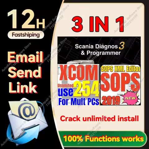 SDP3 2.67 met keygen +XCOM2.54 + SOPS voor Heavy Duty Truck Bussen Motor Diagnostische Programmeur W