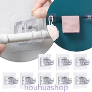 Household Storage Holder Curtain Rod Clip Hooks Punch-free Shower Curtain Rod Hanging Holder Self Adhesive Fixed Hanging Hooks