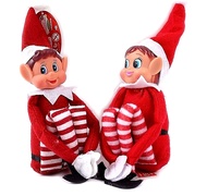 Elfie (Boy) and Elvie (Girl) Set Fun and Playful Elves Behavin' Badly Figure with Soft Body and Viny