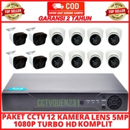 PAKET CCTV 16 CHANNEL 12 KAMERA TURBO HD 5MP 1080P IC SONY KOMPLIT TINGGAL PASANG ALTERNATIF HIKVISION DAHUA SPC EDGE HILOOK IP CAM SONY