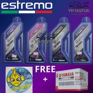 HOT DEAL🔥】ESTREMO Engine Oil HEATPRO 10W40 / 15W50 / 2T 1L + FREE Yamaha Oil Filter + Sticker | Peli