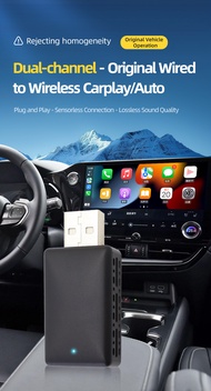 P9112 Carplay AI Box อะแดปเตอร์ Carplay Android ไร้สายแบบมีสาย2ช่องสัญญาณไวไฟบลูทูธสายเชื่อมต่ออัตโน