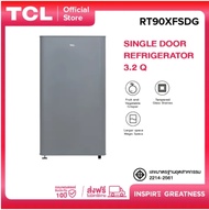 TCL ตู้เย็น 1 ประตู ขนาด 3.2 Q สีเงิน/ขาว จัดส่งฟรี รับประกัน 10 ปี รุ่น RT90XFSDG Silver 3.2 Q RT90