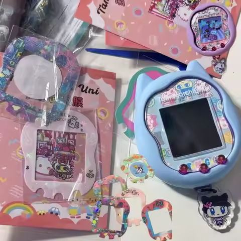 New Sanrio Tamagotchi Uni Faceplate Silicone Protective Film Kawaii Sticker Cute Hellokitty Tamagotc