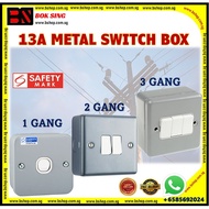 13A METAL SWITCH BOX/1GANG/2GANG/3GANG/SAFETY MARK