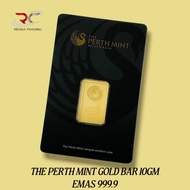 THE PERTH MINT AUSTRALIA 10GM GOLD BAR 999.9 10G GOLD BAR 9999 FINE GOLD PG CERTIFIED GOLD BAR AU 99