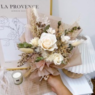 私蜜奶糖花束 乾燥花 白玫瑰 永生花 告白 生日 畢業 情人節 祝福