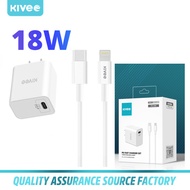 KIVEE หัวชาร์จเร็ว 18W type c iPhone แท้ ไอโฟน สายชาร์จ iPhone USB C Charger PD Fast Charger for ที่ชาร์จแบต iPhone 14 13 12 Pro Max 11 11 Pro Max XR 8 Plus