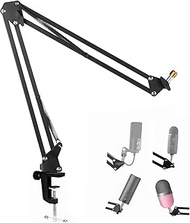 Microphone Boom Arm - Heavy Duty Suspension Boom Scissor Adjustable Microphone Mic Stand Compatible with Razer Seiren X and Razer Seiren Mini,Fifine K669B, K670 USB Streaming Microphone