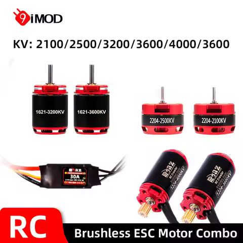 9IMOD Brushless ESC Motor Combo AM32 30A Mini ESC 1224/1621/2204 Outrunner Motor For RC 1/18 1/24 Cr