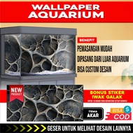3D REAR AQUARIUM BACKGROUND WALLPAPER STICKER WITH ROOT PICTURE THEME AP2