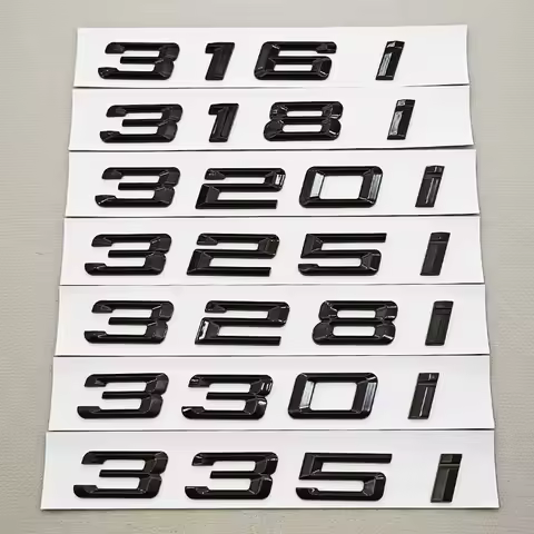 3D ABS Black Car Letters Logo 320i 325i 330i Rear Trunk Badge Emblem Sticker For BMW 3 Series 320i 3
