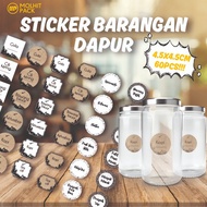 Sticker Label Dapur / Kitchen Label Sticker / Sticker Style Font | Waterproof