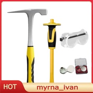 4pcs Geology Rock Pick Hammer Kit, Geology Hammer Tools, 32oz Rock Hammer & Chisels with Jewelers Lo