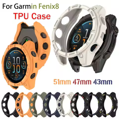 TPU Case for Garmin Fenix8 51/47/43MM Watch Cover Bracelet Frame Bezel Replacement Shell for garmin 