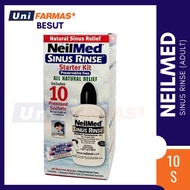NEILMED Sinus Rinse with 10 Premixed Sachets (Adults) Nasal Allergies, Dryness & Hay Fever Flu & Col
