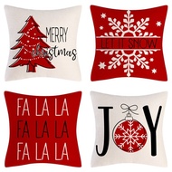 50×50.40×40.Red Christmas joy pillow cover linen.Christmas falala decor sofa bedding pillowcases.