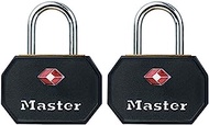 Master Lock 4681TBLK TSA Approved Luggage Lock with Key, 2 Pack, Assorted Colors