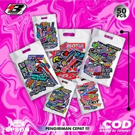 50 SHEETS Hologram Stickers / Cool Motorcycle Stickers / Racing Stickers / Words Stickers