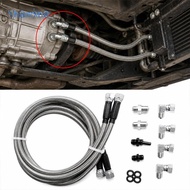 [Shamjina] Heavy Duty Transmission Oil Cooler Hose Kit 70inch Braided Steel Lines for Chevrolet TH40