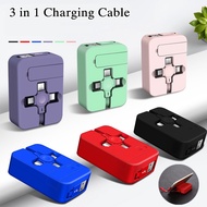 4 In 1 Retractable Square Micro USB Type-C Phone Stand Stand Android Charger Cable