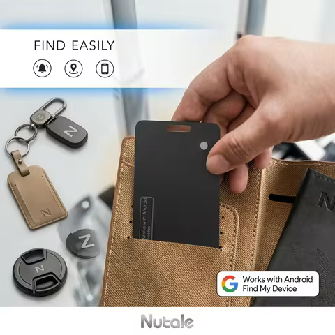 Android with Google Find My App Wireless Charging Tracking Location Wallet Tracker Card - Waterproof