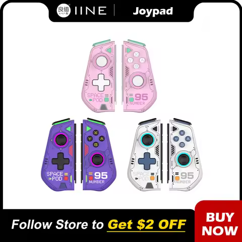 IINE Mecha Warrior Joypad Compatible with Nintendo Switch V1/V2/OLED with Hall Effect Joysticks Turb
