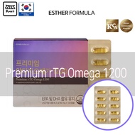 [Esther Formula] Premium rTG Omega 1200 (760mg X 120capsules) Omega3 dry eye memory function Suports brain health Improves blood circulation lowers LDL cholesterol