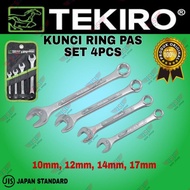 TEKIRO Kunci Ring Pas Set 4pcs 10mm 12mm 14mm 17mm Ringpas Combination