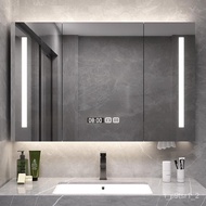 superior productsSolid Wood Smart Bathroom Mirror Cabinet Wall-Mounted Bathroom Bathroom Mirror Bathroom Mirror Storage