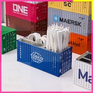 20ft 1:30 Simulation Container Model Ornament, Plastic Dual-purpose Pen Holder & Name Card Case for 