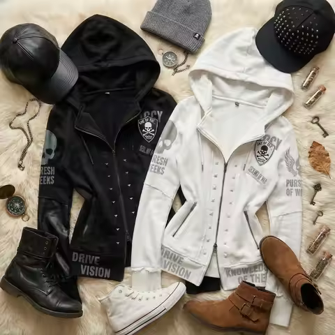 Y2K Gothic Trend Women Studded Zipper Hoodie Hip Hop Harajuku Patchwork Embroidered Zipper Hoodie St