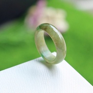 Green Jade Ring With Apple Leaf Size 57 mm.