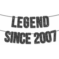 Pre-Strung Legend Since 2007 Banner for 18th Birthday Party Decoration,Happy 18th Boys Girls Birthda