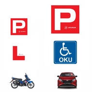 L Sticker P Sticker Motor P License P Car Sticker Sign Windshield OKU Sticker Car Sign Windscreen St