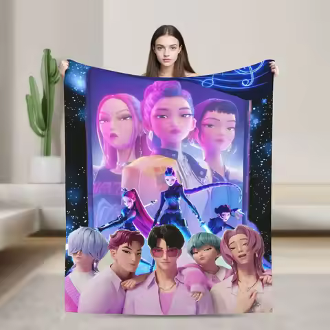 KPop Demon Hunters Huntrix Throw Blanket for Couch Soft Cozy Plush Blanket 50x60 Inch Multi-size Bed