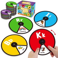 Coogam Interactive Alphabet Spinning Card for Toddler, ABC Letters Numbers Learning Game, Pattern Co