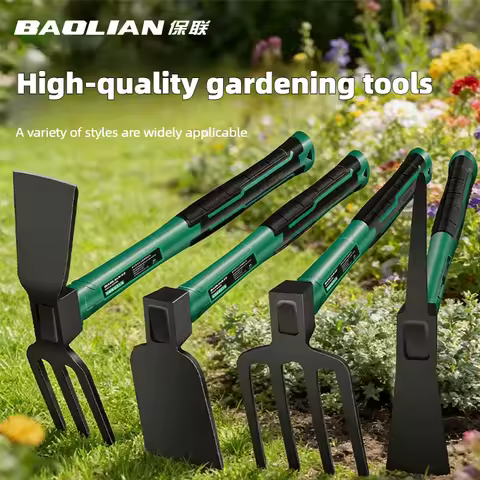 BAOLIAN Gardening Tool Sets Shovel Hoe Harrow with Anti Slip Rubber Handle Garden Lawn Farmland Tran