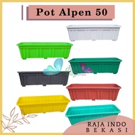 pot segi panjang murah plastik 50cm kotak besar tempat tanaman bunga - pot alpen 50 kuning