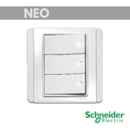Schneider NEO 10A x 250V 3G Horizontal Dolly Switch White LED E3033H1_EWWW_G2/E3033H2_EWWW_G2