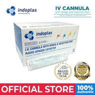 Indoplas 22G IV Cannula with Wings and Injection Port Box of 100 (Blue) - Box of 100
