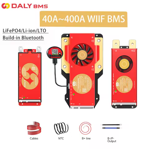DALY 100 BMS Lifepo4 4S 7S 8S 10S 16S 17S 24S 60A 100A 150A 300A BMS with Active Balancer Built-in B