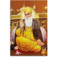 Guru Nanak Ji Wall Art Canvas Poster - Sikh Decor for Bedroom & Living Room, 08x12inch (20x30cm), Sp